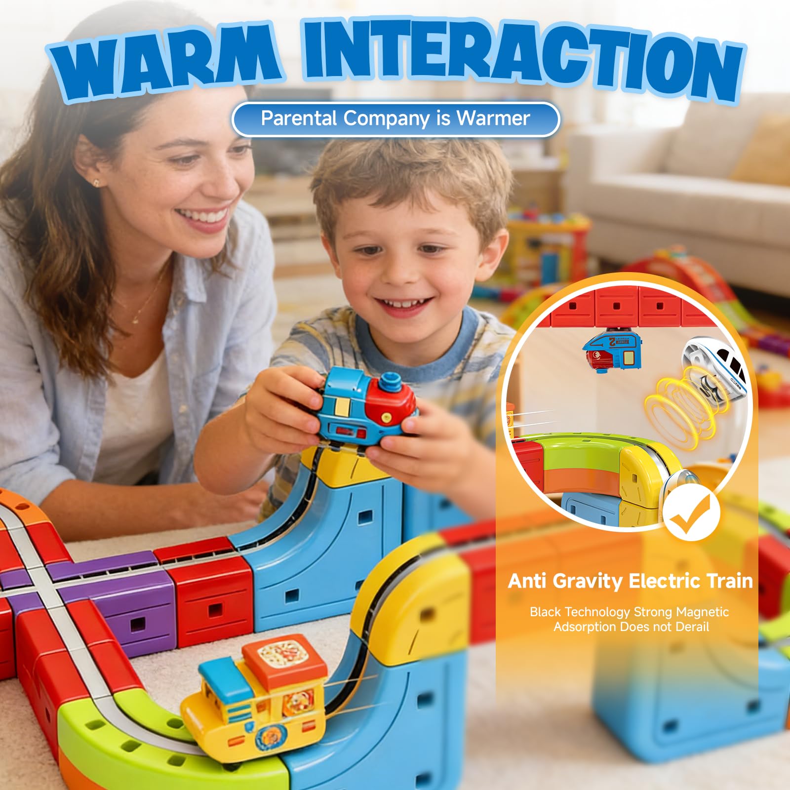 Electric Magnetic Train Toys Set- Flexible Race Track for Kids 3 4 5 6 7 8,stem Gravity Magnetic Roller Car Track for Toddlers,3D Infinity Cube Track