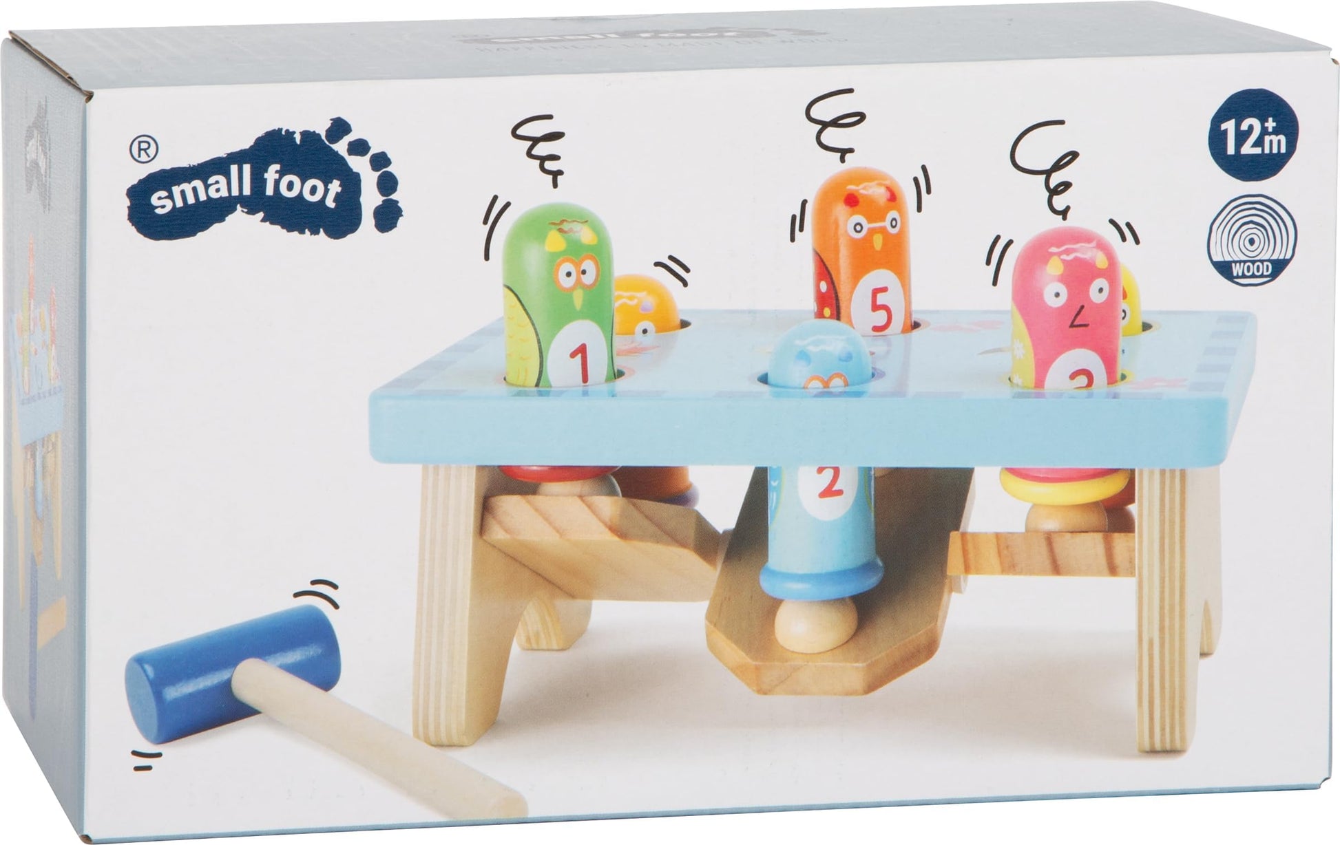 Small Foot Wooden Toys Smack the Bird Knock Playset with Hammer designed for children ages 18 months