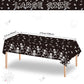 3 Pack Halloween Skeleton Tablecloth, Halloween Tablecloth Party Decorations, Plastic Skull Tablecover Backdrop Background Banner for Haunted House