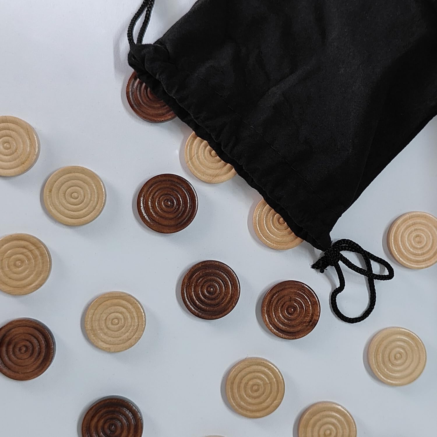 Baspoom Checkers Pieces -Backgammon Pieces-Dark Brown/Natural 15tablets Each (Brown and Beige, 25.4mm/1in)