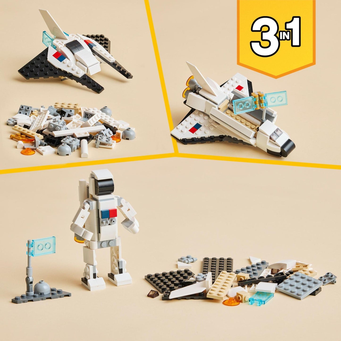 LEGO Creator Space Play Pack Building Toys Set - Space Toys for Kids, Boys & Girls, Ages 9+ - 6 Building Options Including an Astronaut, Spaceship, &