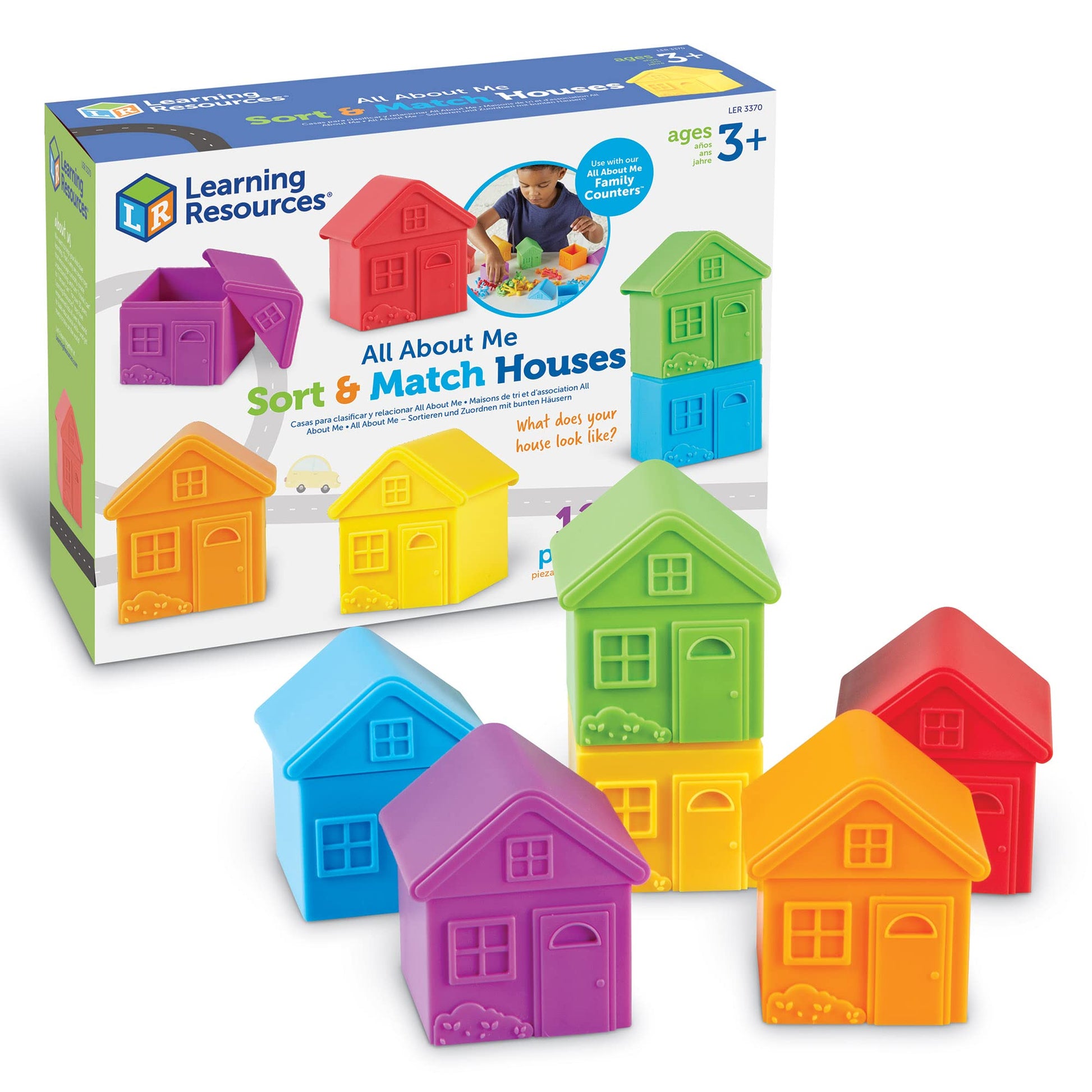 Learning Resources All About Me Sorting Houses - 12 Pieces, Ages 3+ Fine Motor & Sorting Skills, Montessori Toys, Special Education Actives