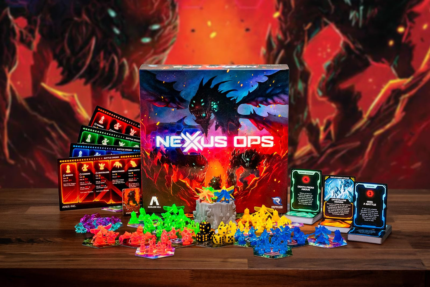 Renegade Game Studios Nexus Ops Strategy Board Game with Alien Miniatures & Secret Missions for 2-4 Players