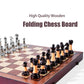 VAMSLOVE Chess Set Large 16''/42cm Folding Wooden Board with Deluxe Weighted Acrylic Chess Pieces - 3.5" King with Storage Slots for Adults House