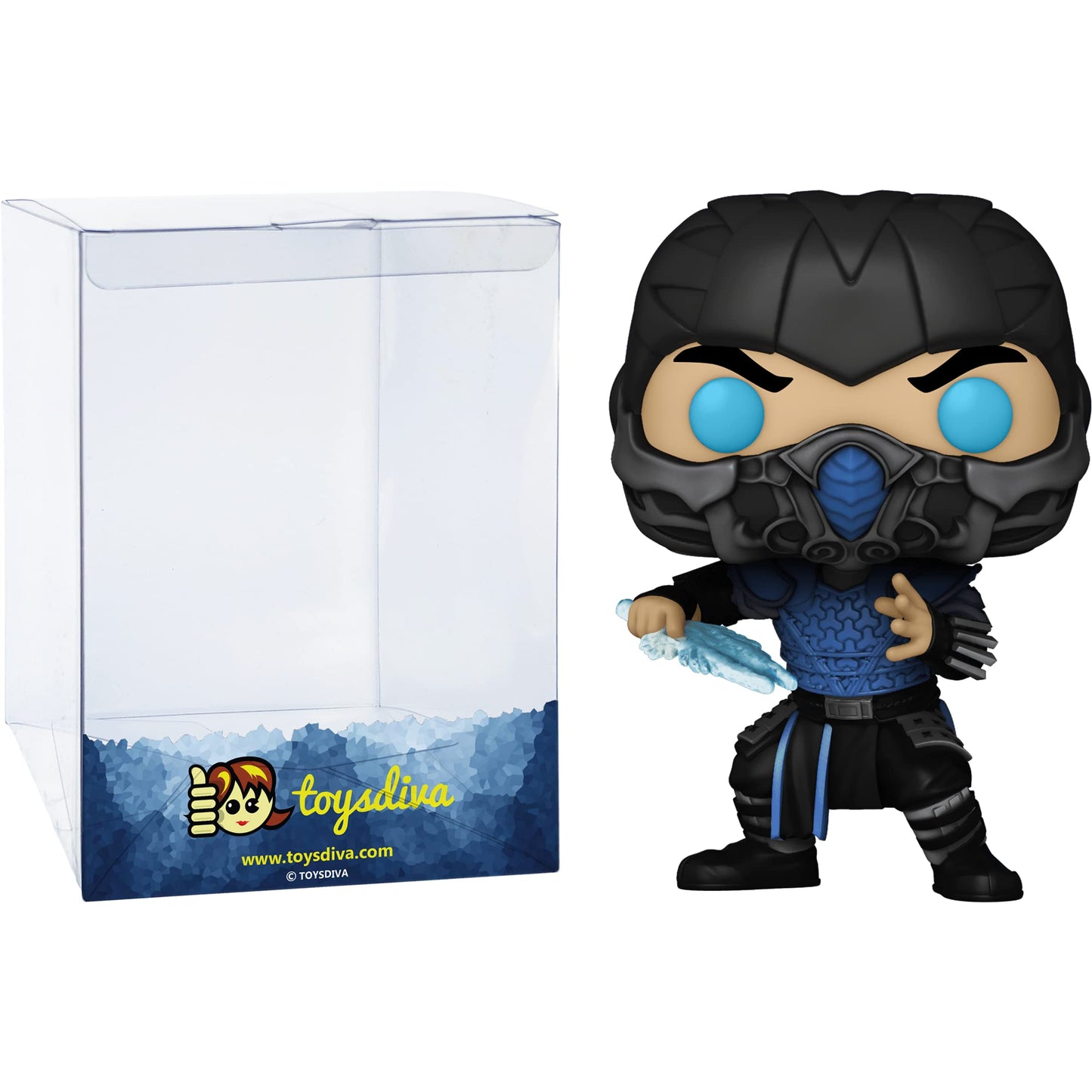 Funko S u b -Zero [Glow-in-Dark] (EE Exc): P o p ! Movies Vinyl Figurine Bundle with 1 Compatible 'ToysDiva' Graphic Protector (1057-55647 - B)