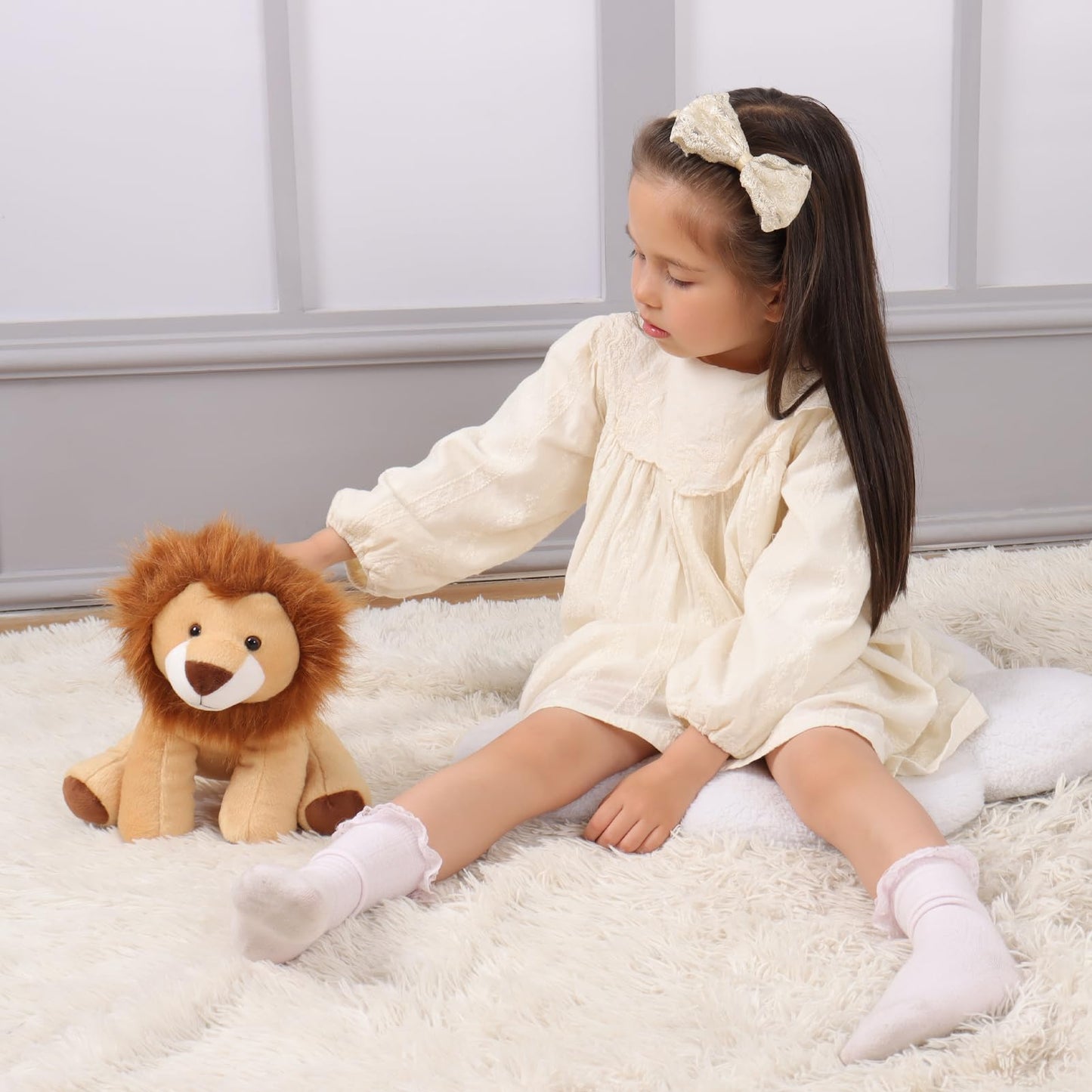 Apricot Lamb Toys Plush Brown Roar Lion Soft Stuffed Animal for Child 10''