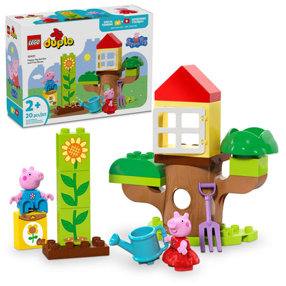 LEGO DUPLO Peppa Pig Garden and Tree House Toddler Toy, Building Block Learning Set for Preschool Kids with 2 Figures Included, Peppa Pig Toy Gift