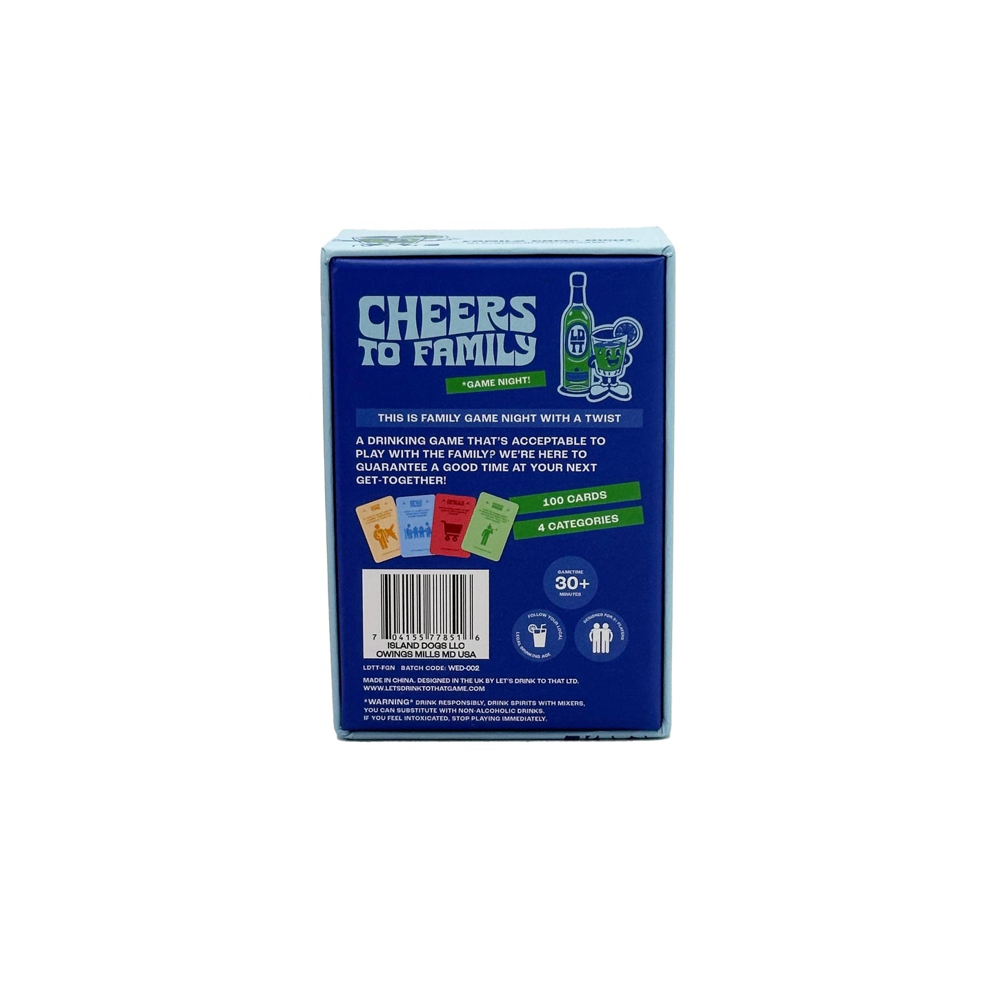 Island Dogs Let's Drink to That - Family Game Night - The Strictly PG Drinking Card Game - 100 Cards - Great for a Family Reunion - Fun Alternative