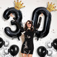 40 inch Large Black 15 Balloon Number with Gold Crown Balloons 15th Birthday Big Foil Mylar Helium Balloon for Boys Girls 15th Birthday Anniversary