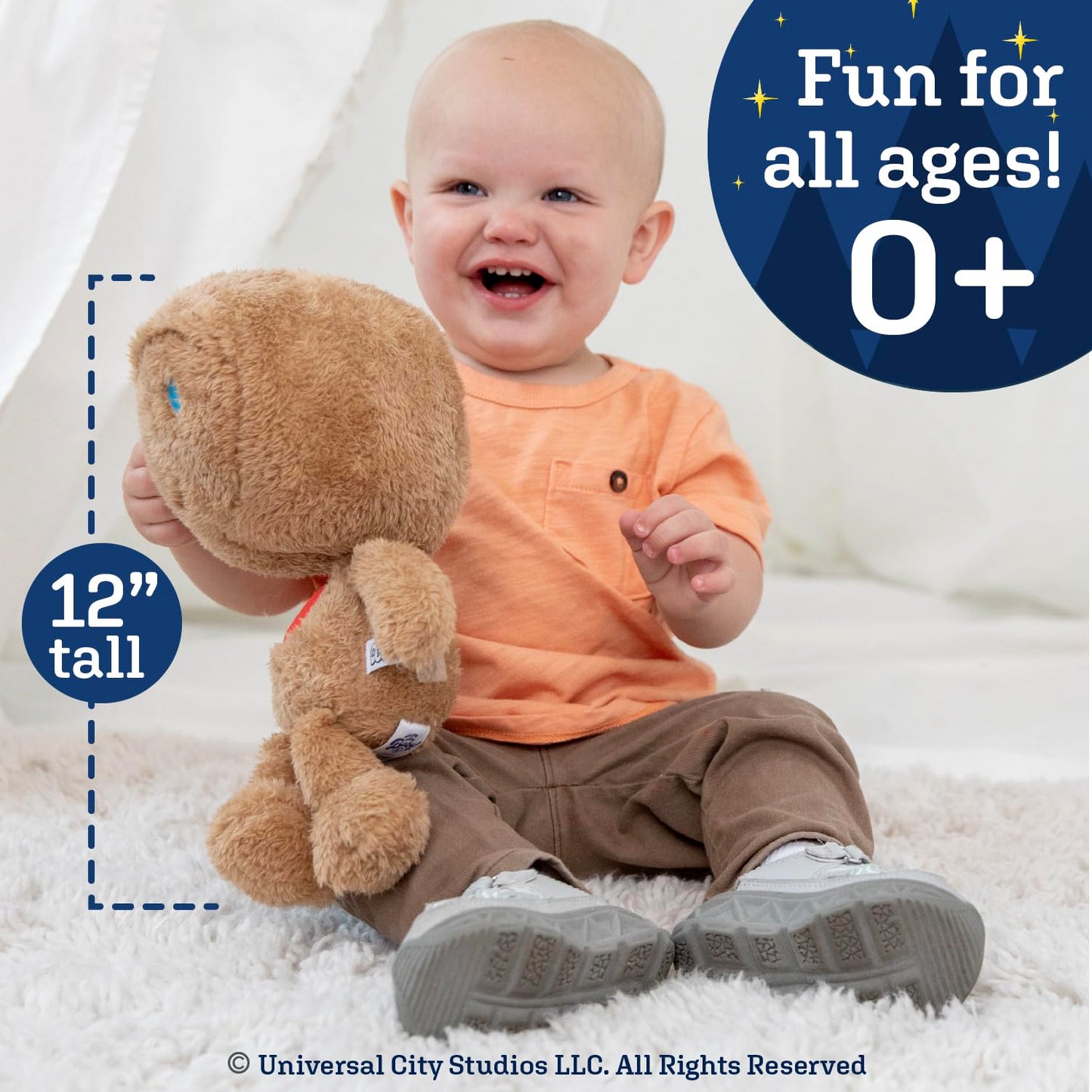 ET Cuteeze Stuffed Plush Toy - 12 Inch Extra Soft Plushie - Crinkle Sound in Ears - Beans in The Body for Comforting Feel - Perfect Loveable Gift