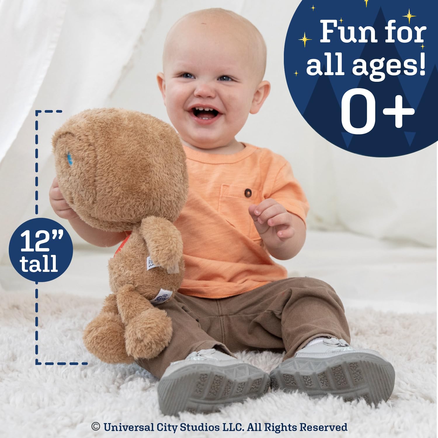ET Cuteeze Stuffed Plush Toy - 12 Inch Extra Soft Plushie - Crinkle Sound in Ears - Beans in The Body for Comforting Feel - Perfect Loveable Gift