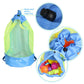 EocuSun Large Mesh Beach Bag Tote Durable Sand Away Drawstring Backpack Swim and Pool Toys Balls Storage Bags Packs, Stay Away From Sand and Water