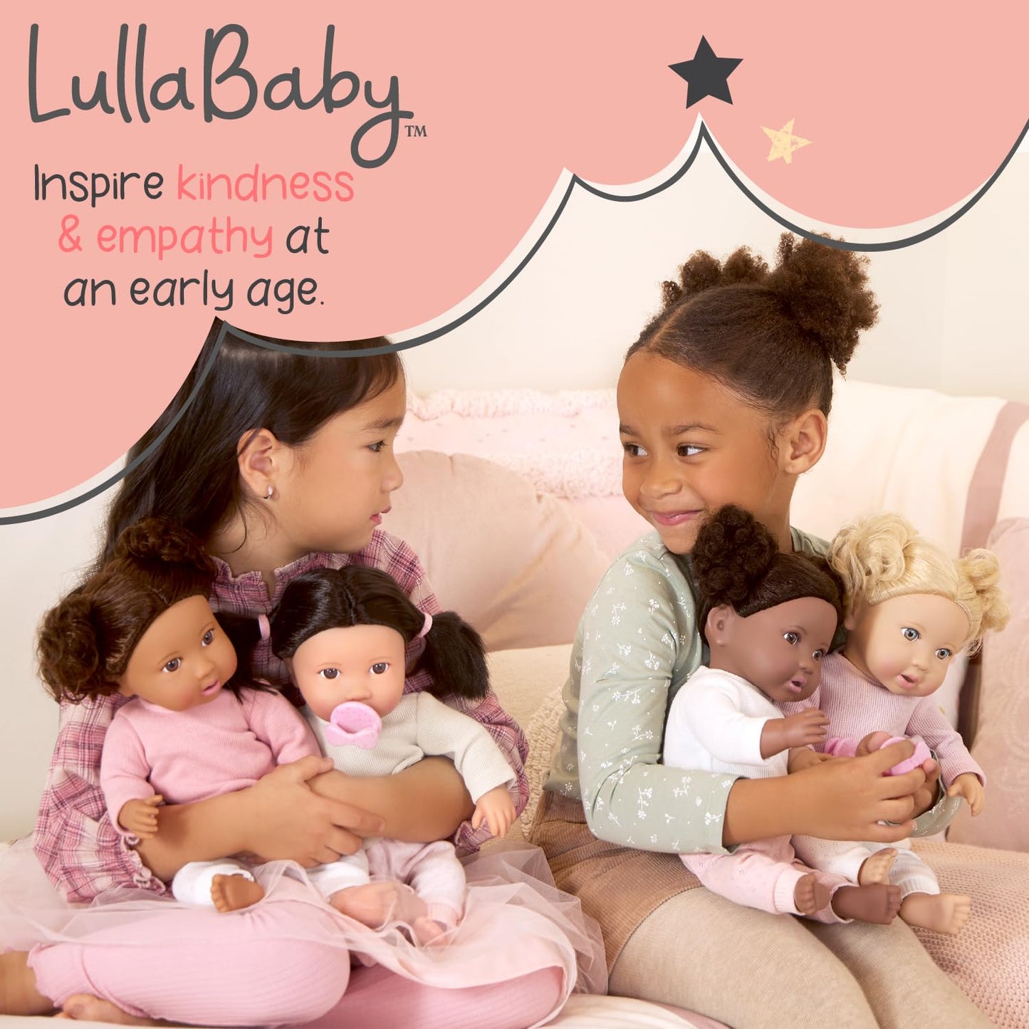 LullaBaby - 14-Inch Baby Doll Clothing Set - Blanket Sleepers - Pacifier Accessories - Pretend Play 2+ Years- Baby Doll Sleep Sacks Outfit