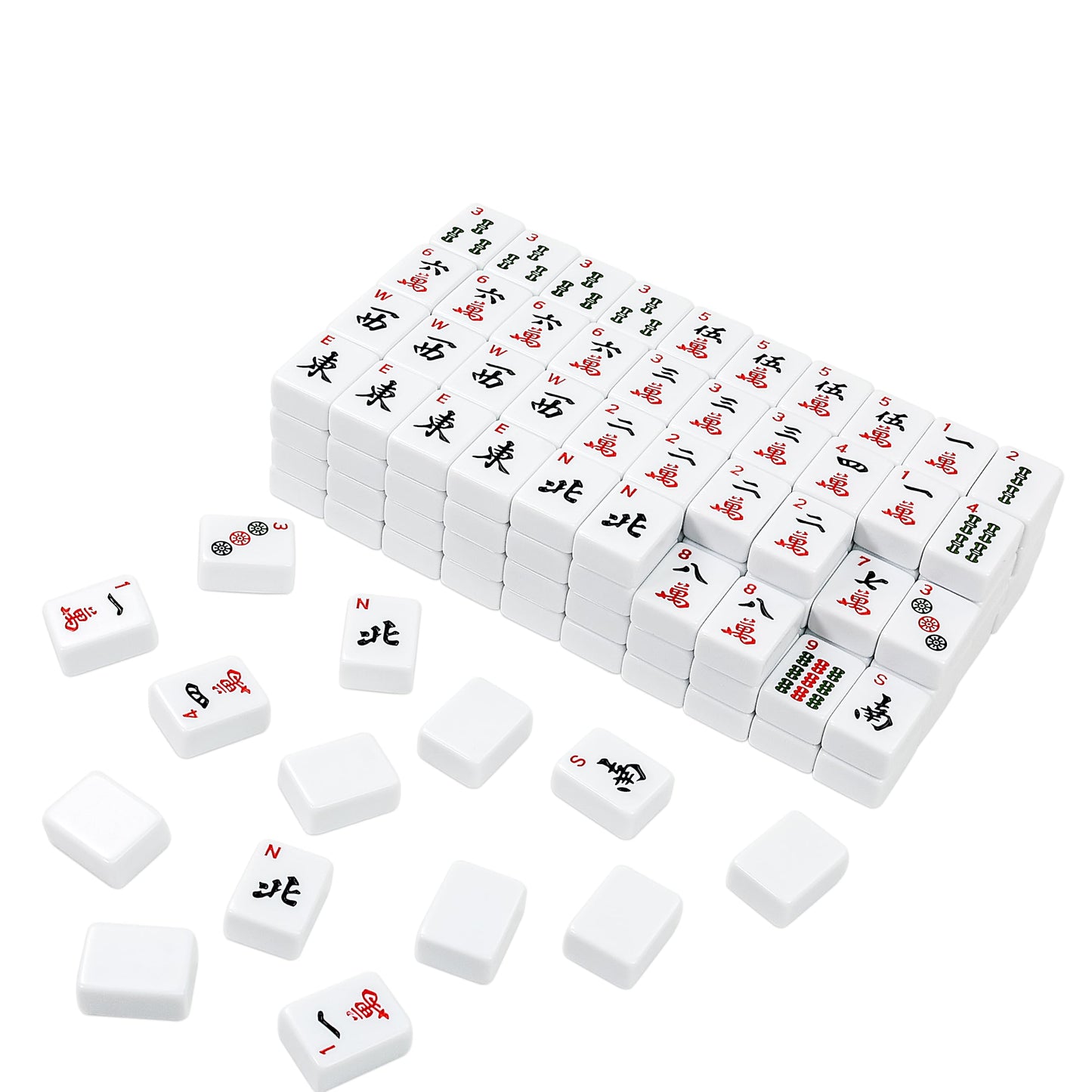Bucher&Rossini American Mahjong Set, 166 Mahjong Tiles with Travel Case, Mahjong Game Set with Mah Jong Accessories, White Mahjong Tile