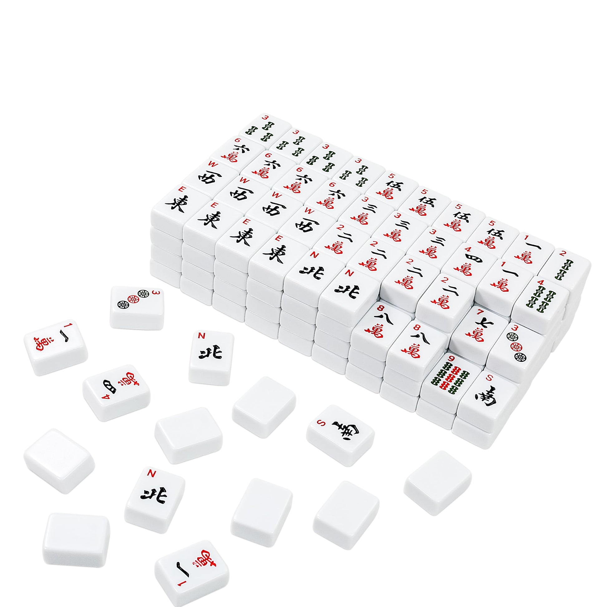 Bucher&Rossini American Mahjong Set, 166 Mahjong Tiles with Travel Case, Mahjong Game Set with Mah Jong Accessories, White Mahjong Tile