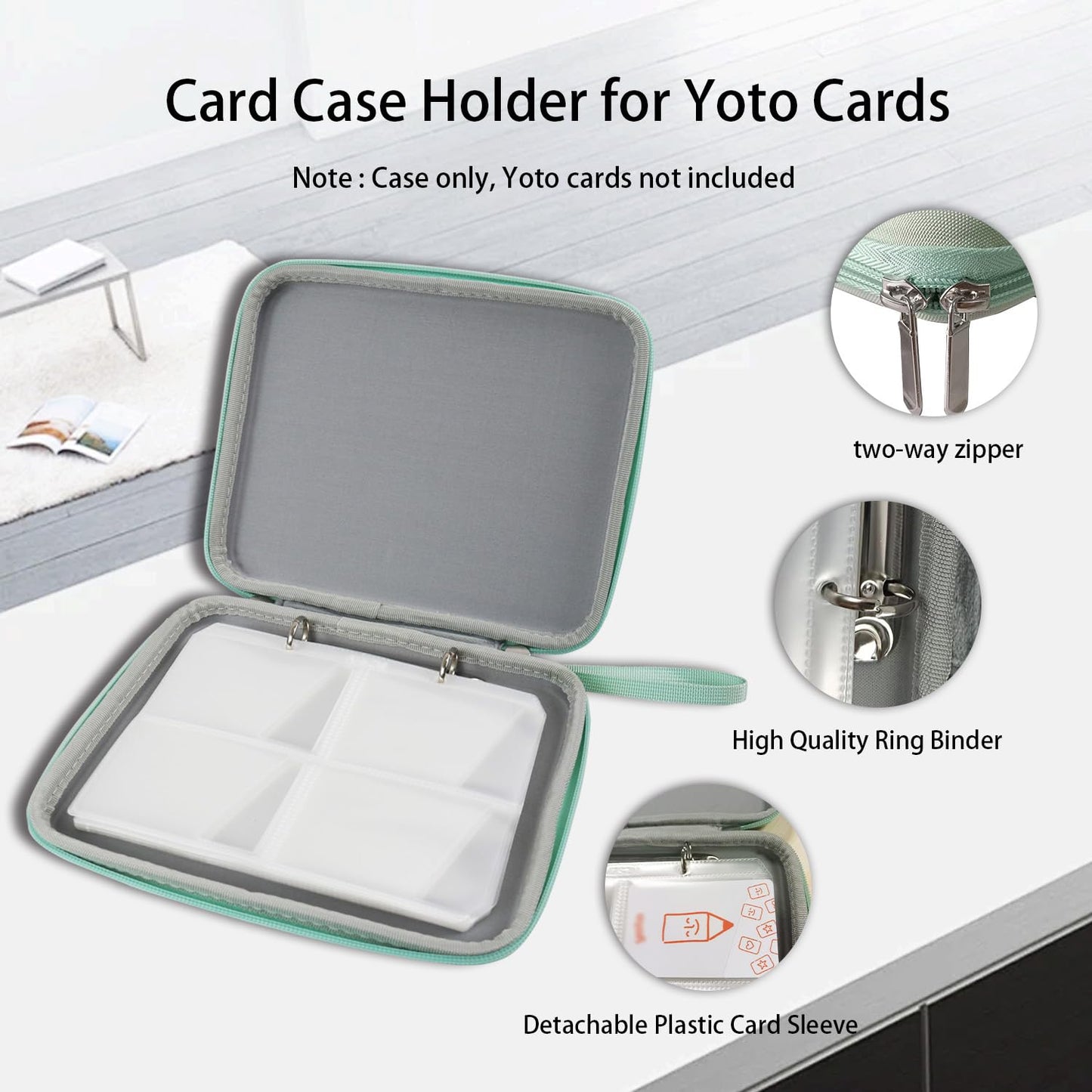 JDSZM Card Case Holder for Yoto Cards Album Pouch Storage Organizer 120 Pockets, Large Capacity Portable Folder with 2 Zipper and Carry Strap, Yoto