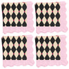xo, Fetti Checkered Circus Paper Napkins, Wavy Fringe Border - 3-ply, 24 pcs | Carnival Birthday Decorations, Magician Tableware, Kids Party Setting