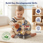 RRIBOUDWAN Wooden Ocean Activity Cube, Montessori Sensory Toy for 6-18 Months Toddlers, Birthday Gift for 1 Year Old Boys Girls