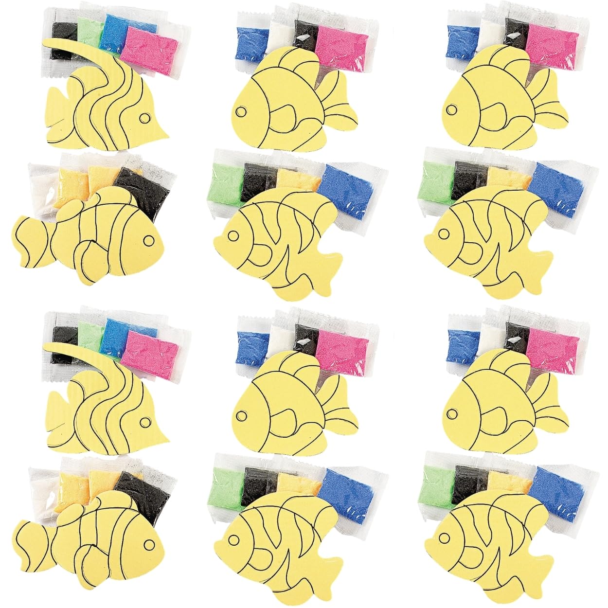 Fun Express Fish Sand Art Magnet Craft Kit - VBS 2026 Vacation Bible School Supplies/Decor - Crafts for Kids and Fun Home Activities