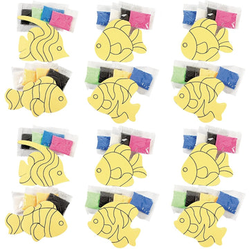 Fun Express Fish Sand Art Magnet Craft Kit - VBS 2026 Vacation Bible School Supplies/Decor - Crafts for Kids and Fun Home Activities