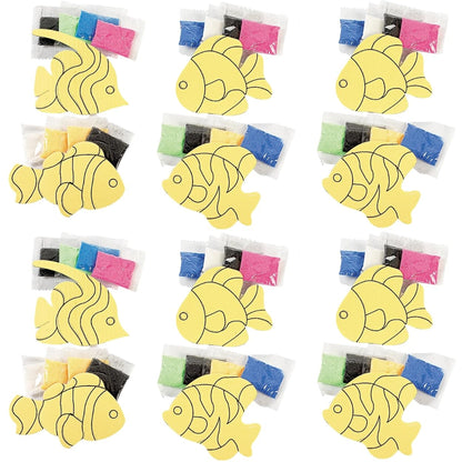 Fun Express Fish Sand Art Magnet Craft Kit - VBS 2026 Vacation Bible School Supplies/Decor - Crafts for Kids and Fun Home Activities