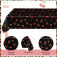 Zaypsot 3Pcs Cheetah and Cherry Birthday Decorations Tablecloths, Red and Black Disposable Plastic Tablecloths 54x108In for Bday Bridal Shower Wedding
