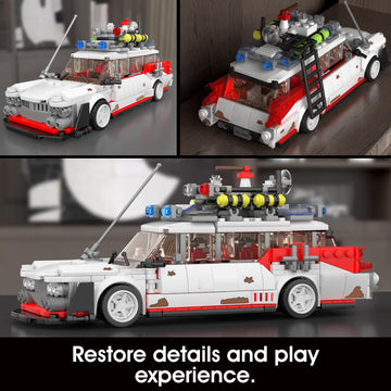 Mould King Ghost Car ECTO-1 Building Sets for Boys Age 14+&Ghost Bus Movie Fans, Creative Classic Cars 10021 Cool Vehicles Model Kits Birthday Gifts