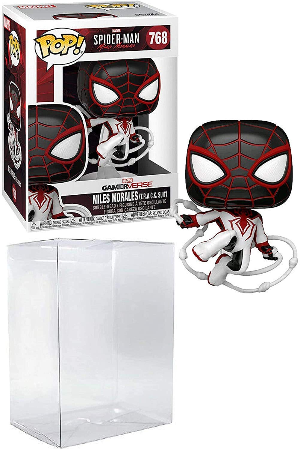 Spider-Man Miles Morales T.R.A.C.K. Track Suit Pop # 768 Marvel Gamerverse Vinyl Figure (Bundled with EcoTek Protector to Protect Display Box)