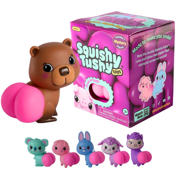 LICENSE 2 PLAY Squishy Tushy | 3” Collectible Mystery Blind Box Figure | Series 1 | Squishy Butt Vinyl Toy, Single Surprise Character | Single Pack