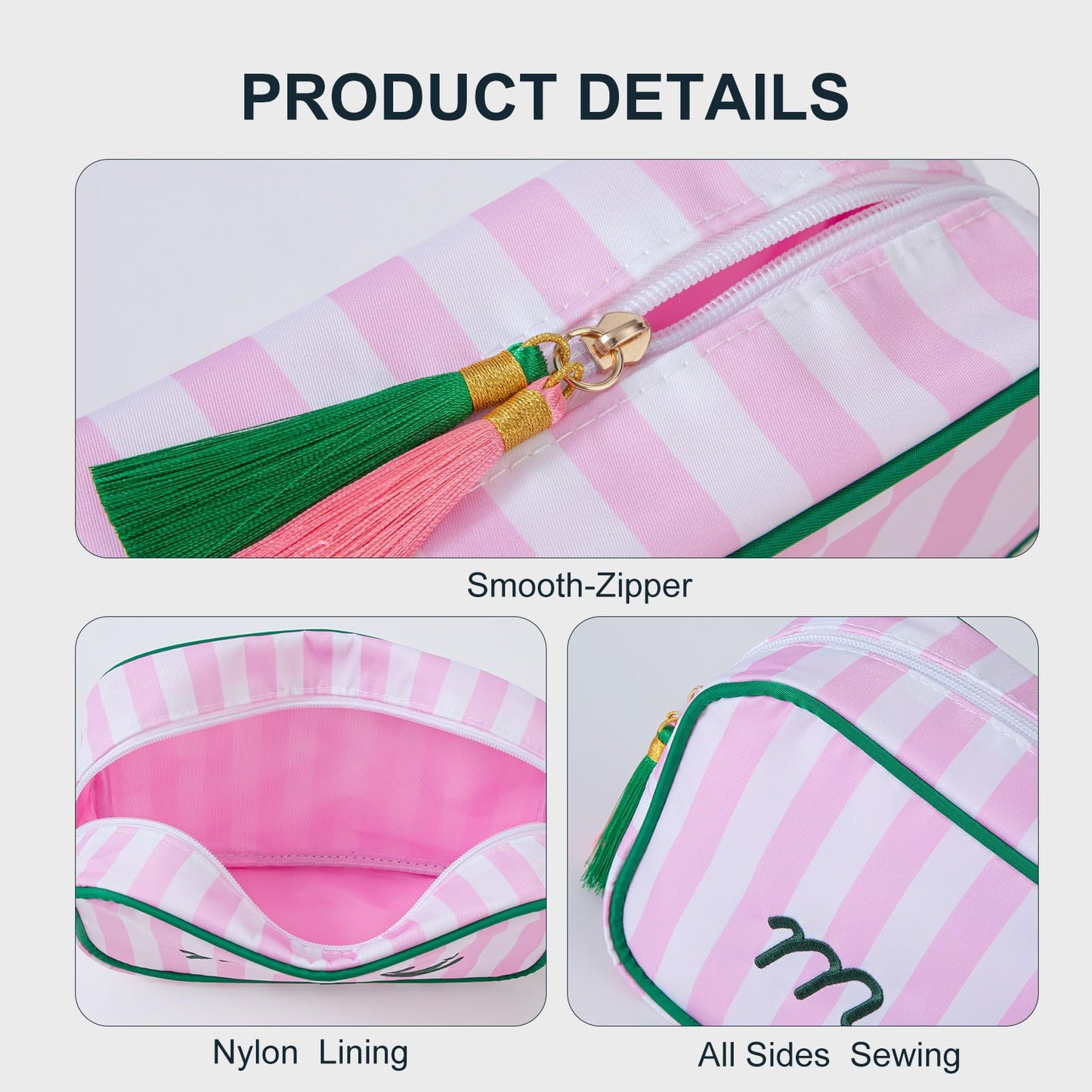 Eccentfit 2 Pack Mahjong Dice Pouch and Mahjong Tiles Bag with MAHJ Embroidery, Premium Club Member Gift & Tournament Prize Organizer- [Pink] Travel