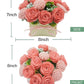 BAZIMA DIY Felt Flower Art Craft Kit, Pink Rose and Carnation Pot Bonsai Kit, Floral Gifts, Beginner Craft Kit, Arrange Pre-Cut Flowers and Foliage