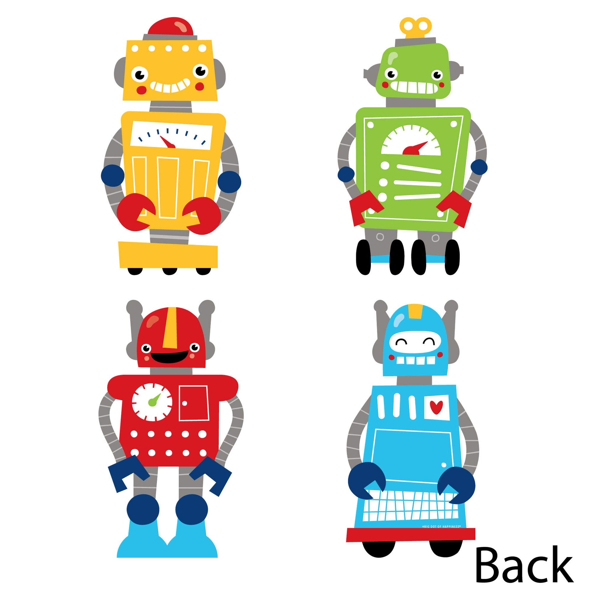 Big Dot of Happiness Gear Up Robots - Decorations DIY Birthday Party or Baby Shower Essentials - Set of 20