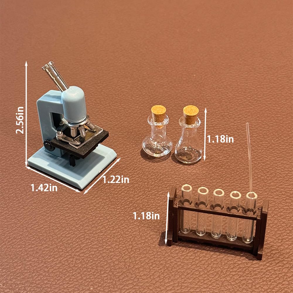 1/12 Miniature Dollhouse Accessories Kit, Laboratory Microscope