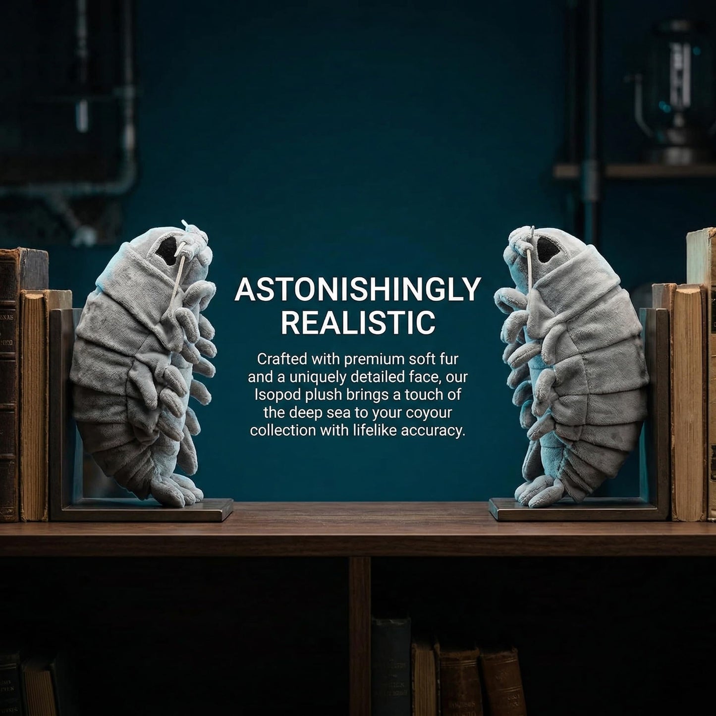 Frankiezhou Home Bathynomus Giganteus Isopod Plush Toy - Realistic Deep Sea Creature Isopod, Soft Crustaceans Animals, Big lice Plushie Toys Model