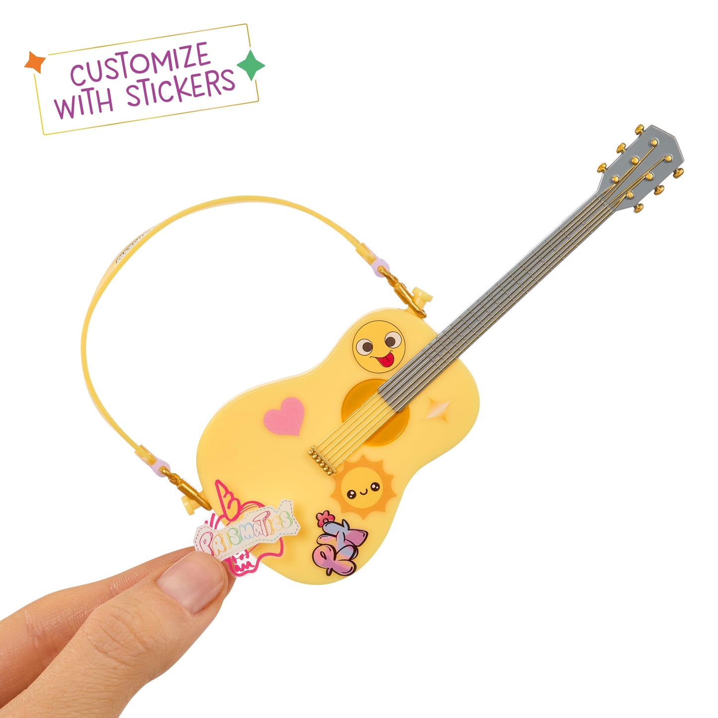 Rainbow High Jr High Rock Band - Sunny, Yellow 9” Fashion Doll with Guitar, Customize with Stickers, Posable, Great Toy Gift for Kids Ages 4+