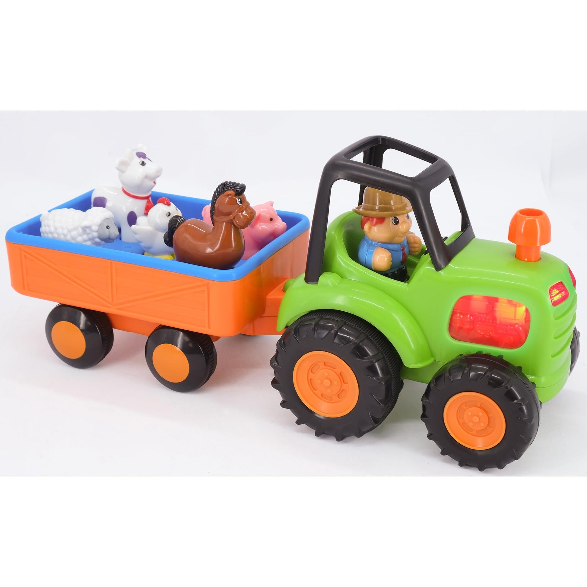 Kiddieland Light & Sound Farm Tractor Playset with Motorized Trailer