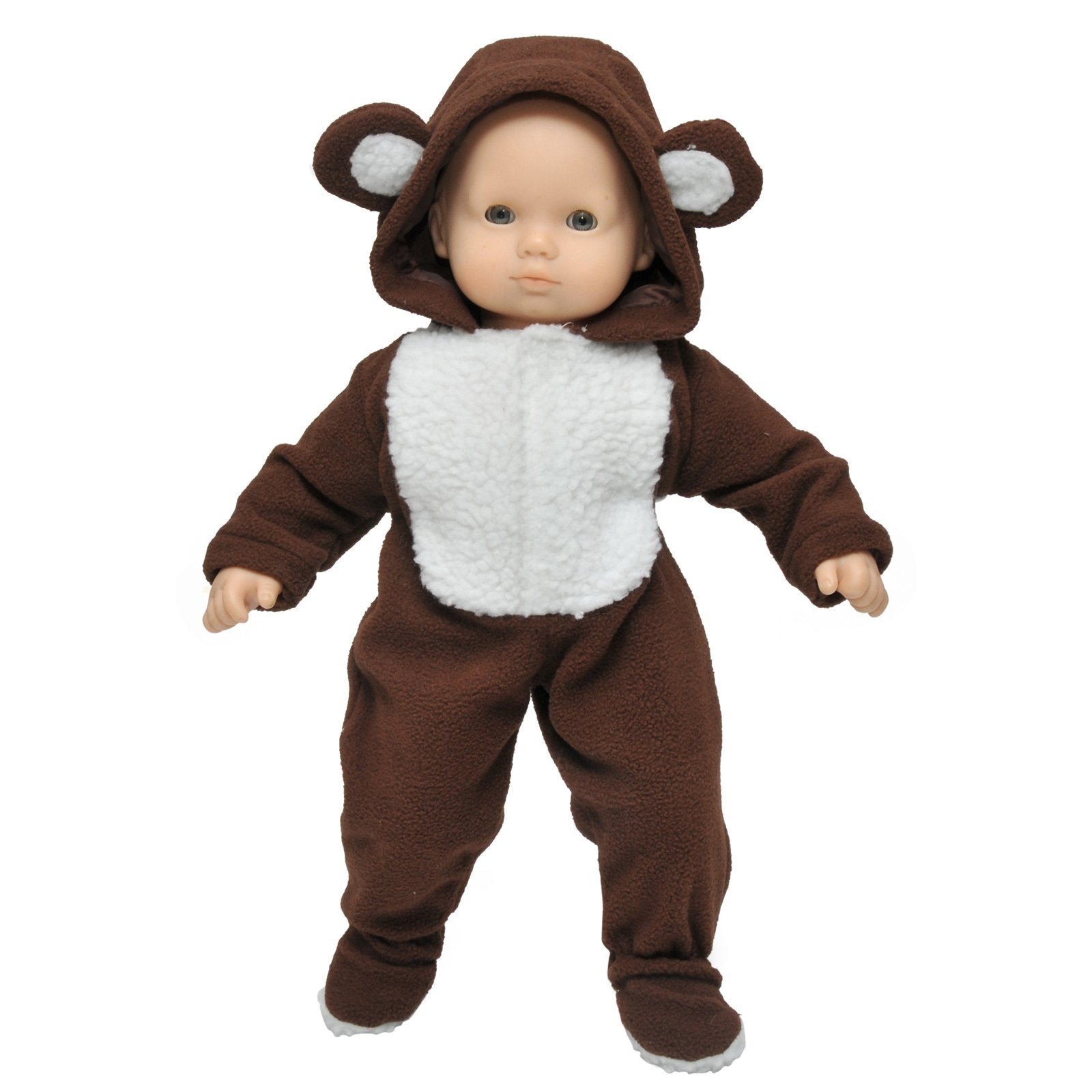 The Queen's Treasures 15 Inch Doll Clothes Designed for Use with Bitty Baby Dolls, Soft Brown and White Teddy Bear Cub Sleeper Pajamas, Compatible