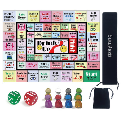 gzaymng Drinking Board Games for Adults, Leather Mat Drinking Board Game, Hilarious Party Games for Bachelorette, Tailgate Night (2-8 Players, Age