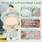Clothes Compatible with LABUBU Doll - 4PCS Frosted Mint Set, 17cm Doll Clothes Designer Outfit for Campus Classic Theme, Chic Stylish Accessories