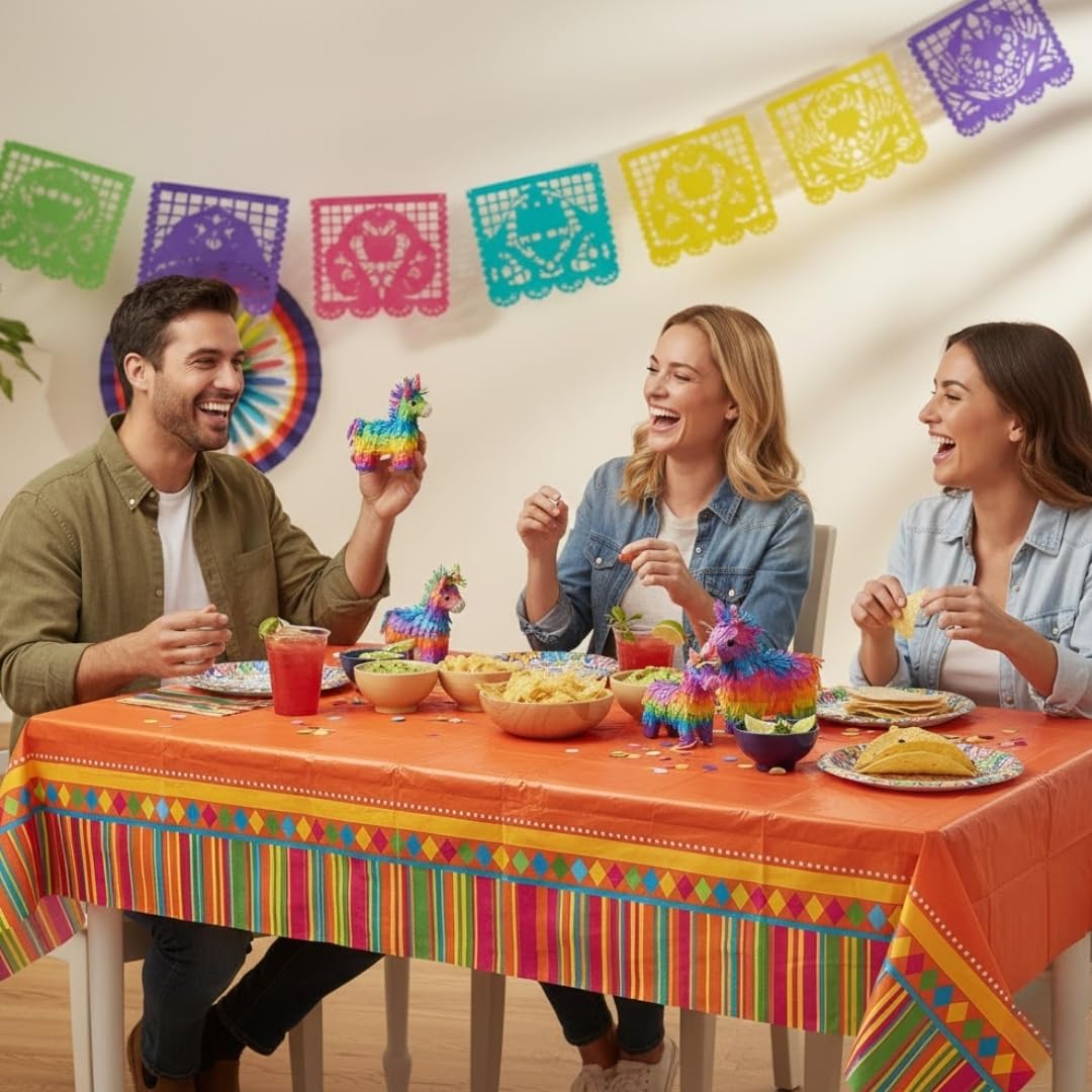 Fun Express Fiesta Party Plastic Tablecloth - Party Supplies - 1 Piece