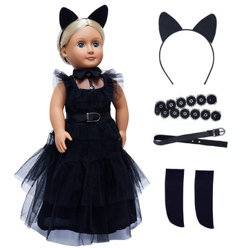 18 Inch Doll Clothes , Black Family Costumes Party Dress Fits All 18-inch Dolls Across Brands