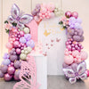 Butterfly Balloon Arch Kit - 142pcs Pastel Pink & Purple Balloons with Butterfly Stickers & Large Foil Balloons for Girl's Baby Shower, Wedding