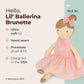 Bearington Collection Lil' Brunette Ballerina 16.5 in - Stuffed Ballerina Doll - Plush Toys for Girls