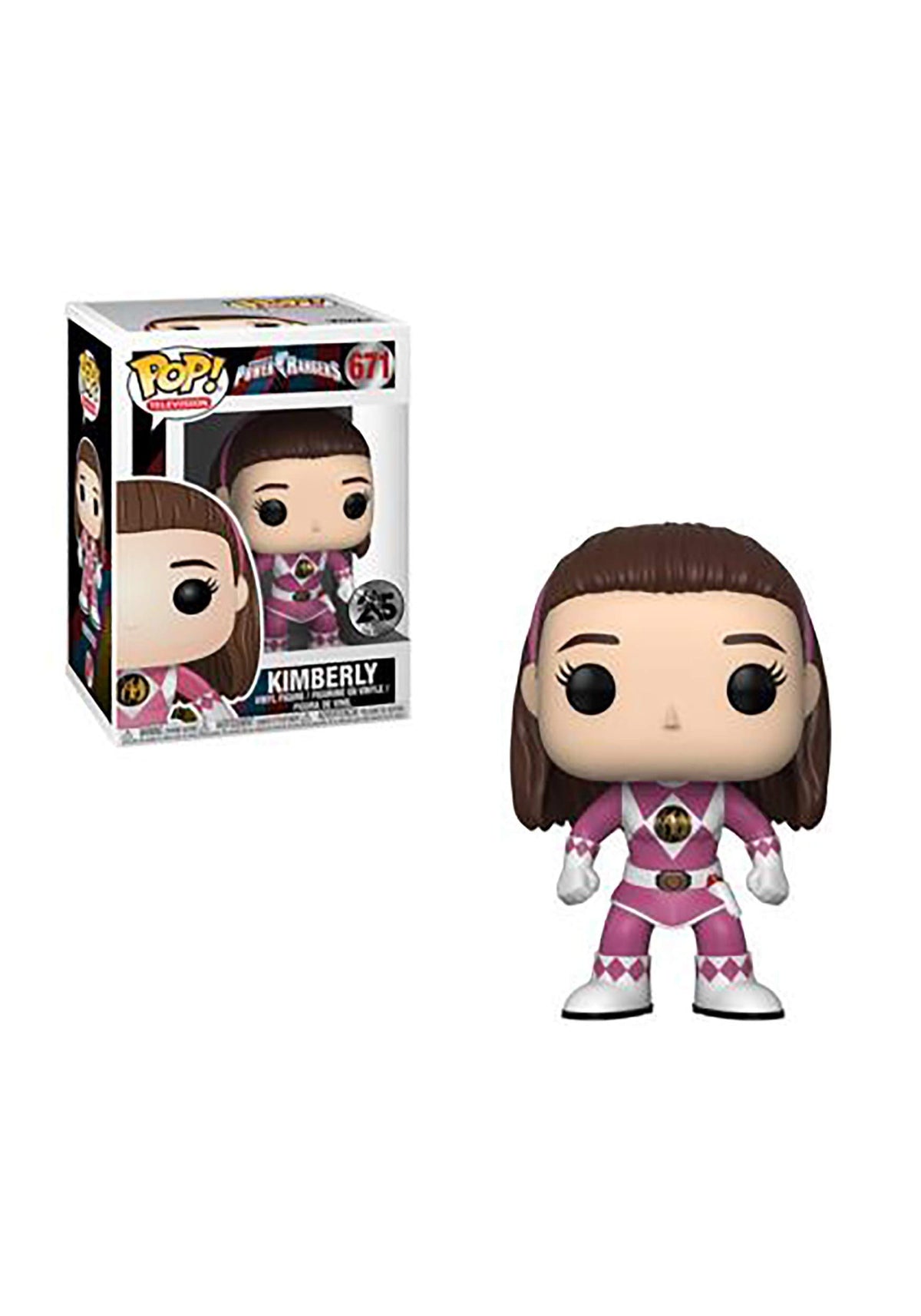 Funko Pop Television: Power Rangers - Pink Ranger (No Helmet) Collectible Figure, Multicolor