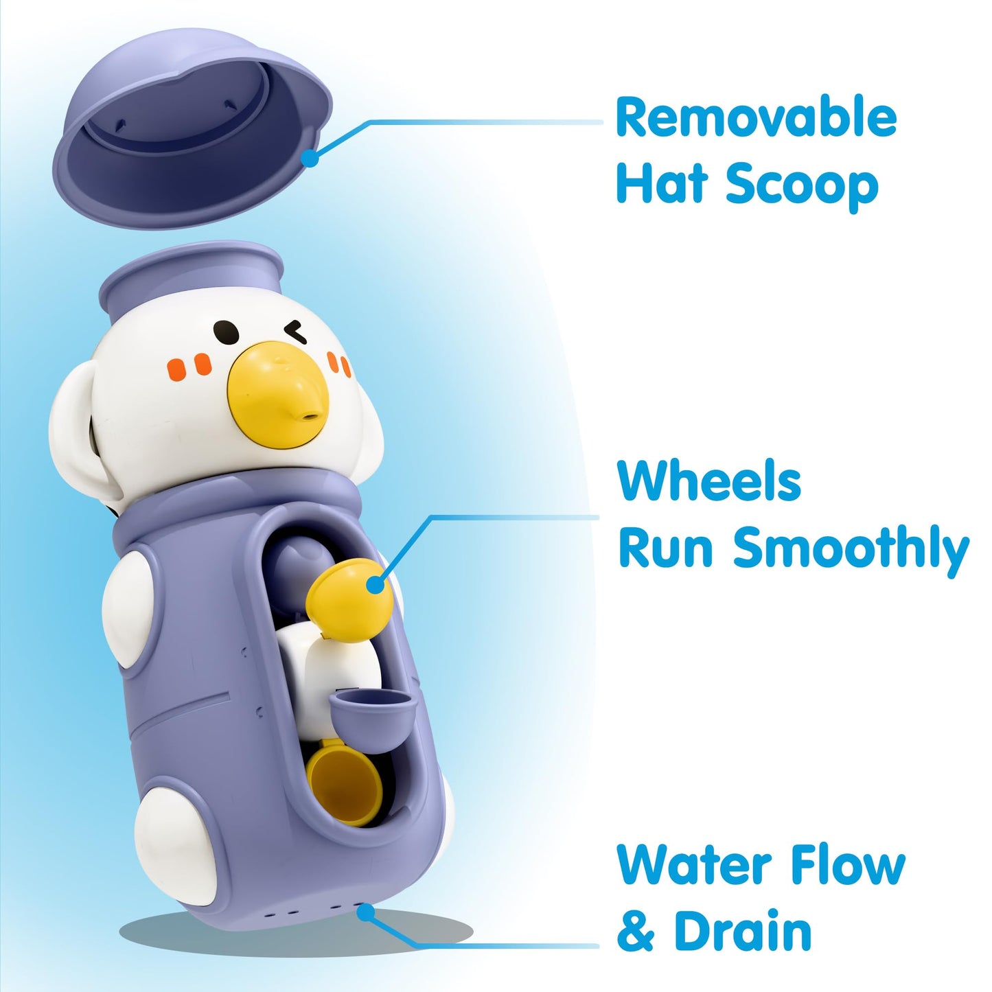 iPlay, iLearn Baby Bath Toys, Toddler Waterfall Bathtub Toy W/ Suction Cup, Kids Water Spinner for Tub Pool, Infant Duck Elephant Shower Bathtime