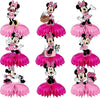 For Minnie Birthday Party Supplies, 9Pcs Honeycomb Centerpieces for Mouse Party Decorations, Double Sided Table Decorations Centerpieces Party