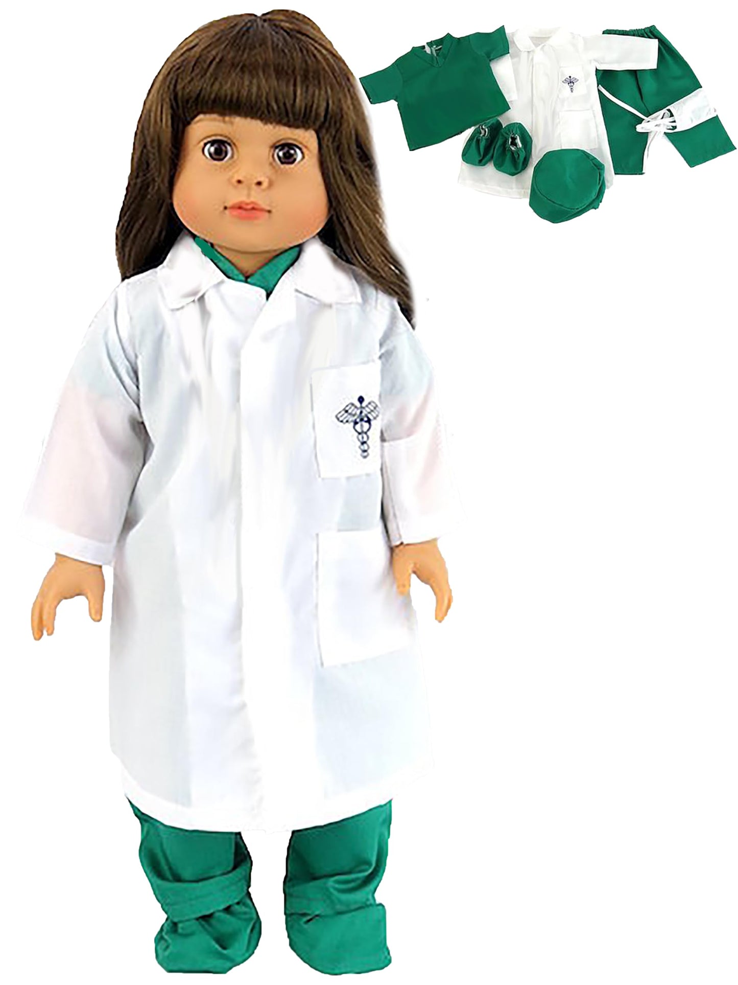 Green Doctor Scrubs Outfit for 18-Inch Dolls | Premium Quality & Trendy Design | Dolls Clothes
