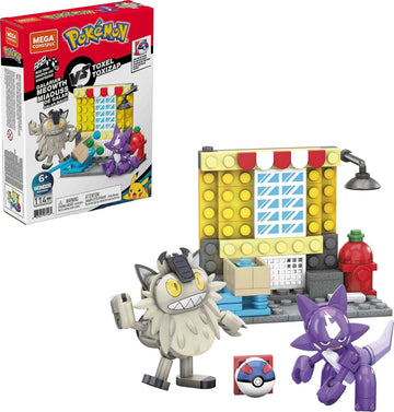 MEGA Pokémon Action Figures Building Toy Collectible Toxel vs. Galarian Meowth with Great Ball