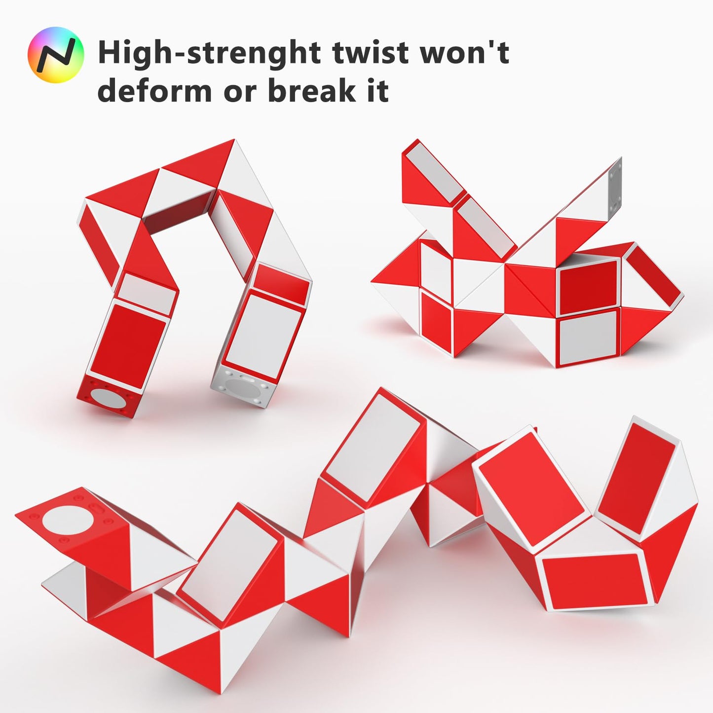 Vdealen Fidget Brain Teaser Toy for Kids, 3D PuzzlesToys Bundle of 3x3 Speed Cube, Maze Box, Rainbow Puzzle Ball, Wisdom Ball, Fidget Snake Cube