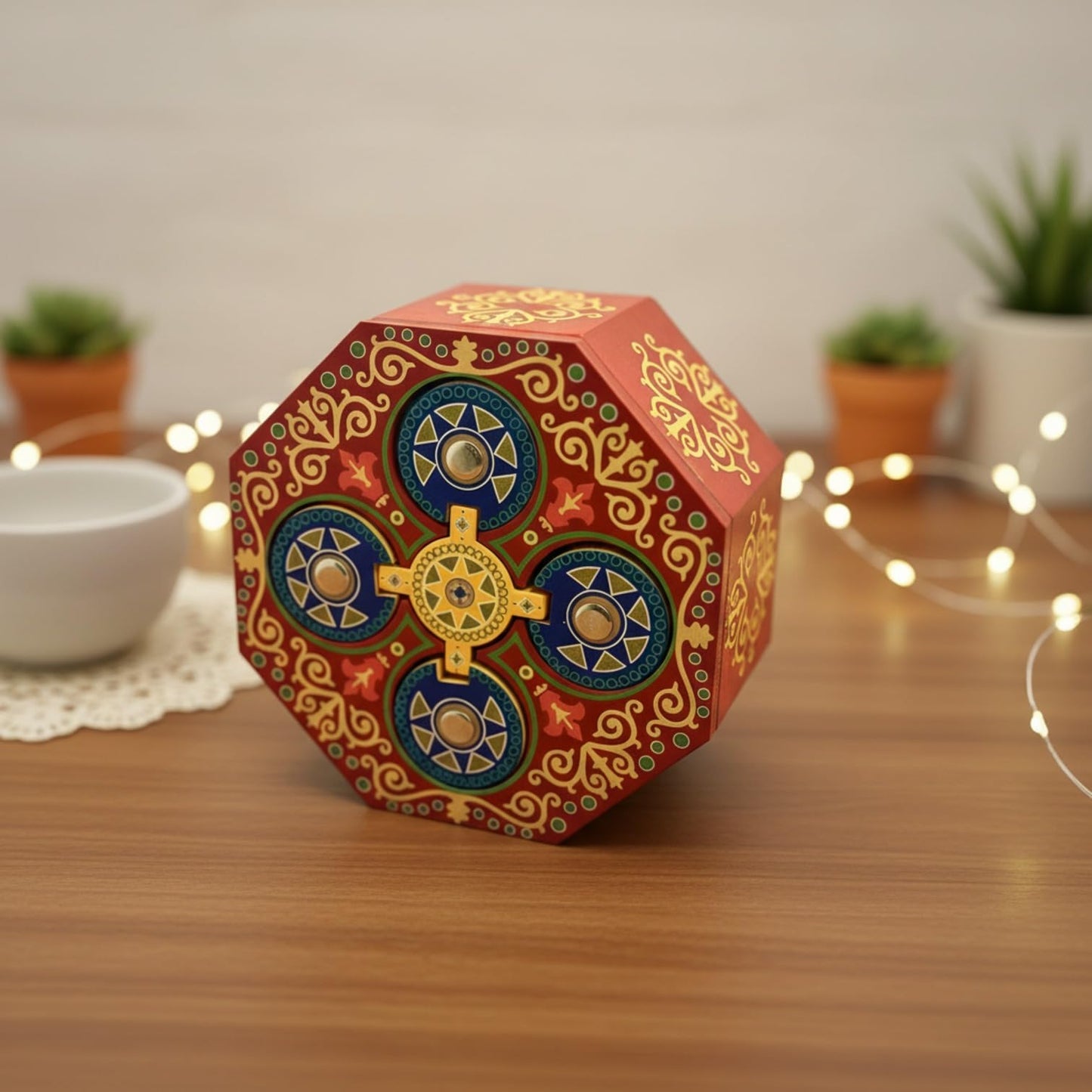 Magic Spin Secret Puzzle Box Money & Gift Card Holder IQ Wood Tricky Lock